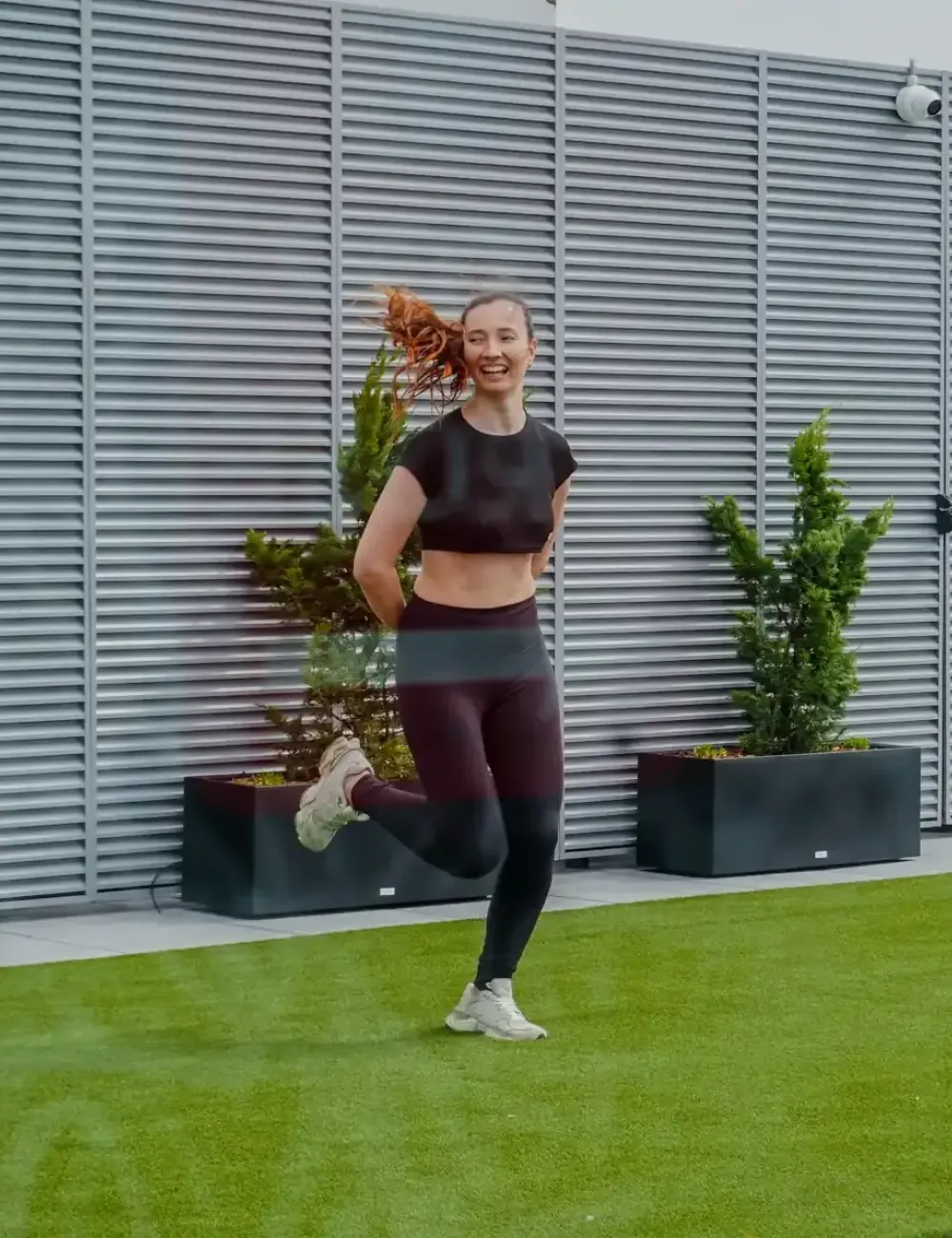 Woman Training in rooftop