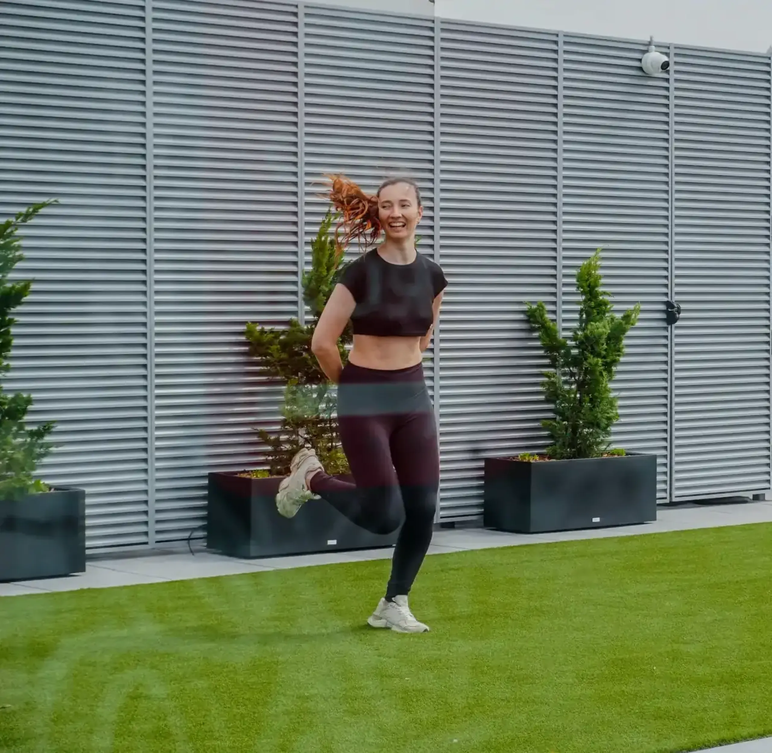 Woman Training in rooftop
